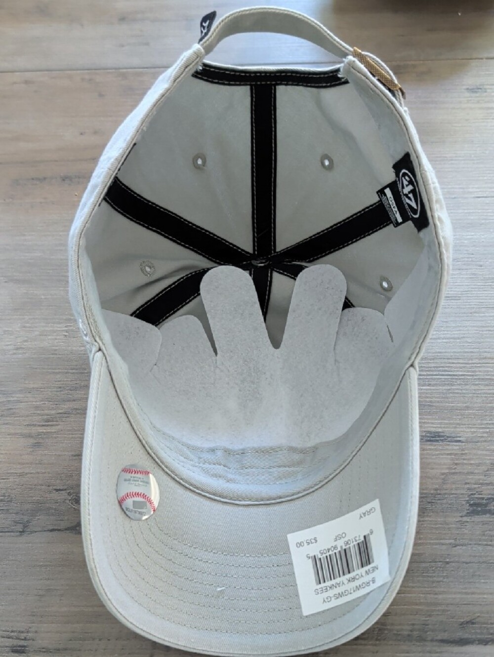 New York Yankees '47 Brand Classic Cap in Light Gray - Picture 3 of 4